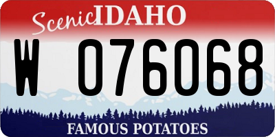 ID license plate W076068
