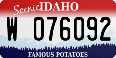ID license plate W076092