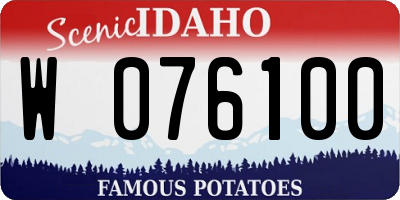 ID license plate W076100