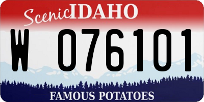 ID license plate W076101