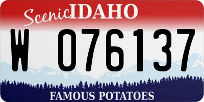 ID license plate W076137
