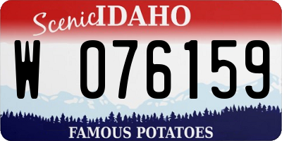 ID license plate W076159