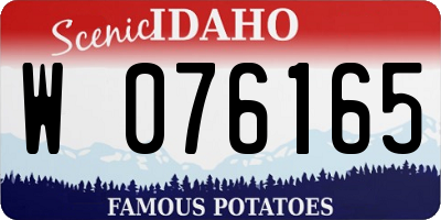 ID license plate W076165