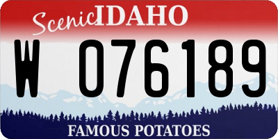 ID license plate W076189