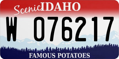 ID license plate W076217