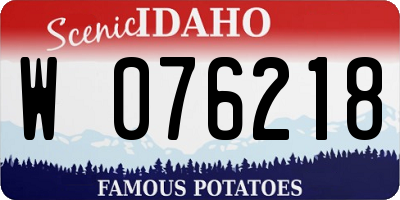 ID license plate W076218