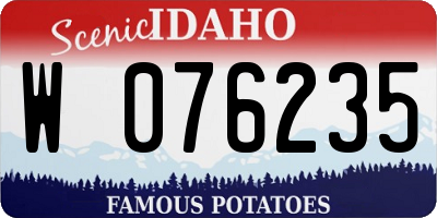 ID license plate W076235