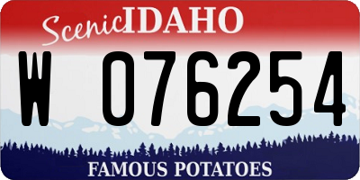 ID license plate W076254