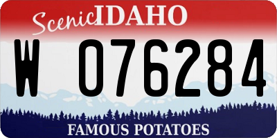 ID license plate W076284