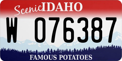 ID license plate W076387