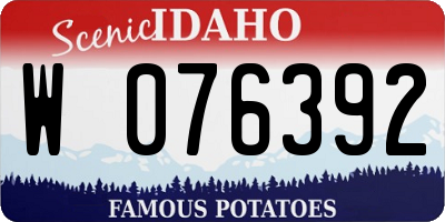 ID license plate W076392