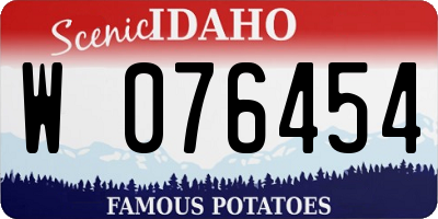 ID license plate W076454