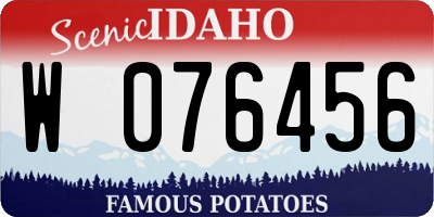 ID license plate W076456