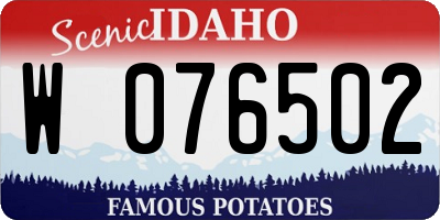 ID license plate W076502