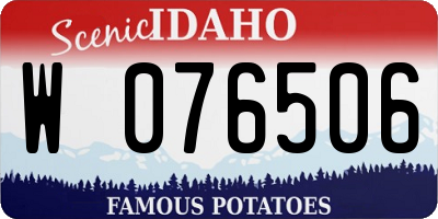 ID license plate W076506