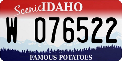 ID license plate W076522