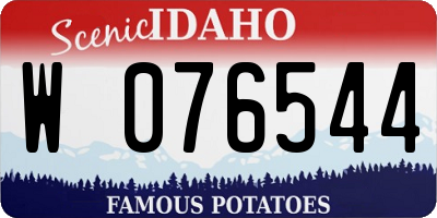 ID license plate W076544