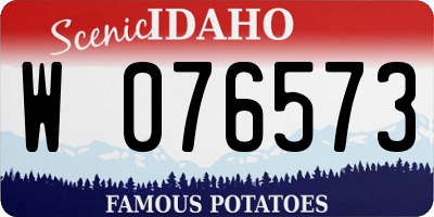ID license plate W076573
