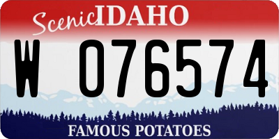 ID license plate W076574