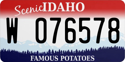 ID license plate W076578