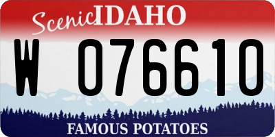 ID license plate W076610