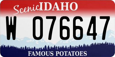 ID license plate W076647