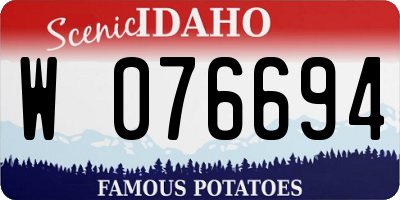 ID license plate W076694