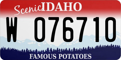 ID license plate W076710