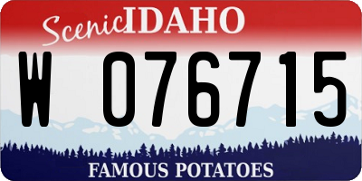 ID license plate W076715
