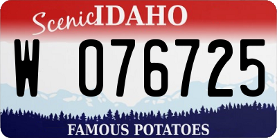 ID license plate W076725