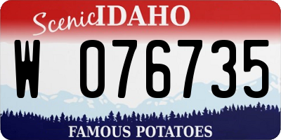 ID license plate W076735