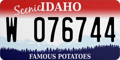 ID license plate W076744
