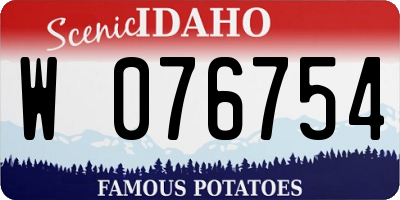 ID license plate W076754