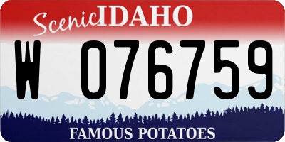ID license plate W076759