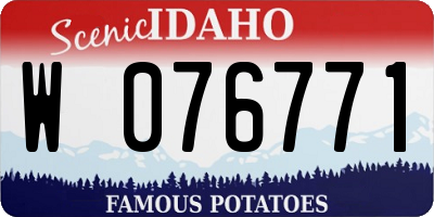 ID license plate W076771