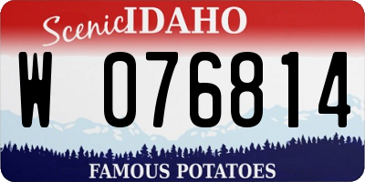 ID license plate W076814