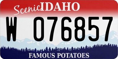 ID license plate W076857