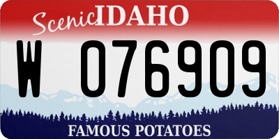 ID license plate W076909