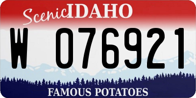 ID license plate W076921