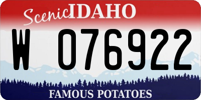 ID license plate W076922
