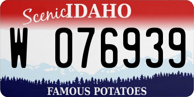 ID license plate W076939