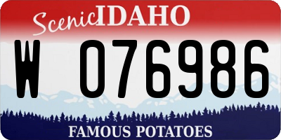 ID license plate W076986