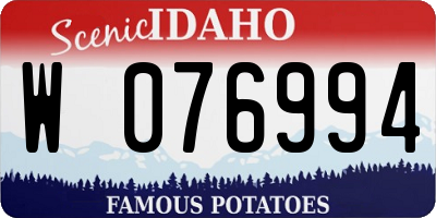 ID license plate W076994