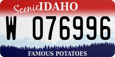 ID license plate W076996
