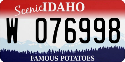 ID license plate W076998