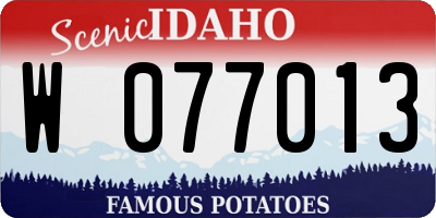 ID license plate W077013