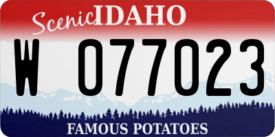 ID license plate W077023