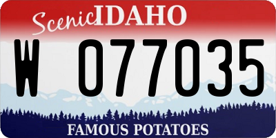 ID license plate W077035