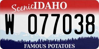 ID license plate W077038