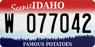 ID license plate W077042